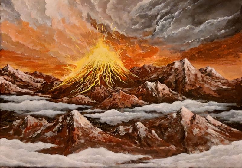 Mountain on Fire - a Paint by Marie Granström